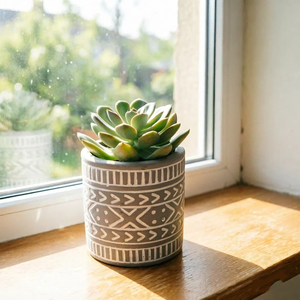 Vente chaude 2026 : Pots à fleurs en ciment gris à motif bohème <span class=keywords><strong>pour</strong></span> la décoration intérieure et extérieure, jardin, balcon - Product Image 4