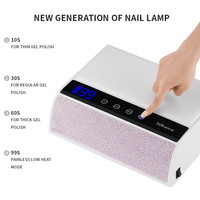 Lampe à ongles UV LED rechargeable à double poignée avec éclairage spécial diamant, salons de manucure, portable, grand espace de séchage rapide