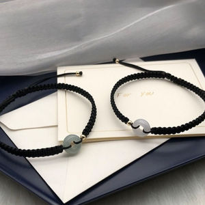 Noeud chinois chaîne boucle de sécurité couleur <span class=keywords><strong>porte</strong></span>-<span class=keywords><strong>bonheur</strong></span> corde <span class=keywords><strong>Jade</strong></span> <span class=keywords><strong>pierre</strong></span> Bracelet réglable Bracelet Designer breloques à la mode cercle CT/ - Product Image 1
