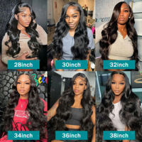 Perruque frontale en dentelle HD 13x4 de 30 pouces, naturelle, style Body Wave, 100% cheveux humains indiens bruts, pour femmes noires