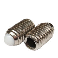 Vis de réglage à ressort à bille en acier inoxydable 1/4-20 3/8-16 M3 M4 M5 M6 M8 avec embout hexagonal, finition zinguée, vis de réglage à bille en nylon POM