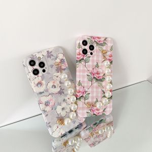 <span class=keywords><strong>Funda</strong></span> trasera para teléfono móvil samsung s22 ultra oneplus 8, carcasa con <span class=keywords><strong>cargador</strong></span> de flores suaves y cadena de perlas - Product Image 3
