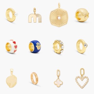 Collar de moda personalizado, cuentas de corazón esmaltadas de piedra de nacimiento personalizadas, collar DIY chapado en oro de 18K, resistente al agua y al deslustre - Product Image 2