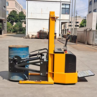 Apilador Semieléctrico para Bidones de Aceite, Carro Hidráulico Rotador para Bidones de Acero y Plástico, Transportador de Bidones para Almacén