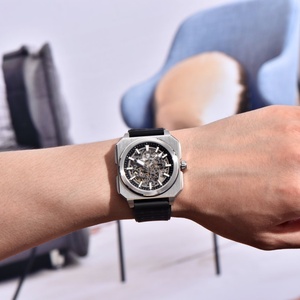 Montre de luxe mécanique automatique pour homme PAGANI Design 1791, cadran squelette carré, bracelet en cuir, acier inoxydable, verre saphir - Product Image 4