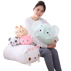 EW rrrival-almohada de peluche de animal de peluche, decoración de oso panda, dinosaurio conejo y elefante