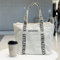 Sac fourre-tout en tissu de coton de grande capacité avec broderie de logo personnalisé Sac fourre-tout en toile de coton naturel extra large