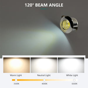 Внутренний встроенный мини-точечный светильник, Регулируемый алюминиевый 3 Вт COB круглый потолочный светодиодный светильник - Product Image 3