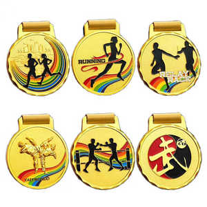 Medalla Conmemorativa Personalizada para Niños, Chapada en Oro, con Serigrafía, Esmalte, Cinta de Carreras, Natación, Metal Coreano - Product Image 2