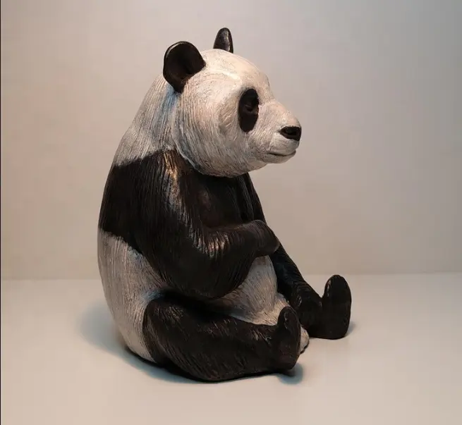 Мраморная панда, садовый декоративный камень, скульптуры животных, наружные садовые статуи панды