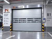 Porte à enroulement isolée en alliage d'aluminium haute vitesse avec mousse PU pour entrepôt industriel et garage