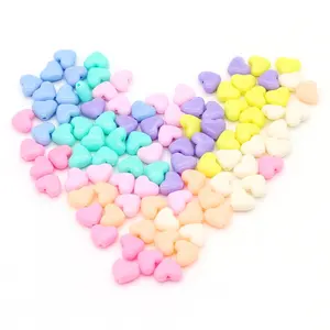 Spring color beads heart-shaped acrylic beads love Mini peach heart scattered beads DIY accessories manufacturers