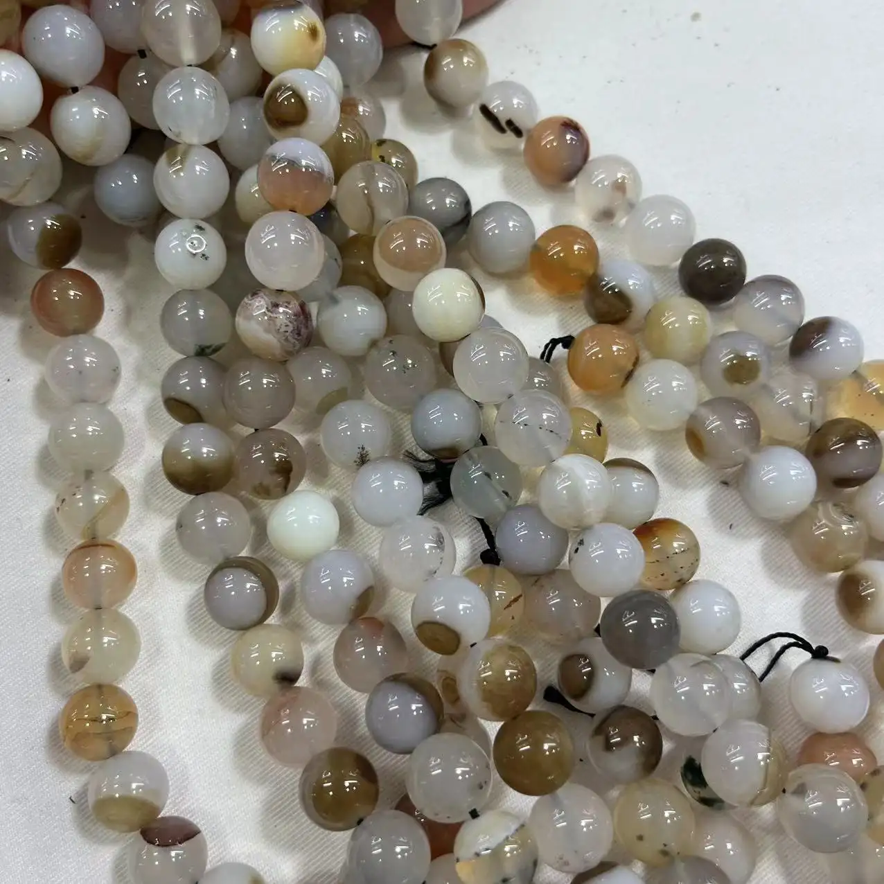 Brindille Agate 12mm perles brillantes Agate Perles rondes unies