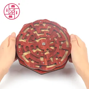Bambini educativi Montessori rompicapo palla rotonda gioco giocattoli labirinto di legno labirinto rosso per la scuola materna