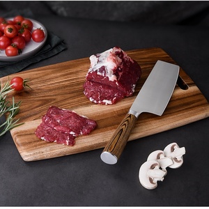 Planche à découper rectangulaire en bois d'acacia, bloc de découpe en grain de bois pour la viande, les légumes et les fruits - Product Image 4
