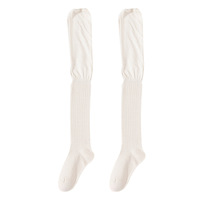 Chaussettes longues en acrylique de haute qualité pour femmes, au-dessus du genou, épaisses, chaudes, couleur unie, tricotées pour l'hiver, usage décontracté