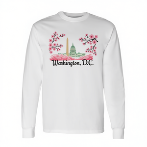Camiseta de manga larga con diseño de flores de cerezo de Washington DC, recuerdo novedoso - Product Image 2