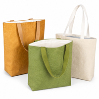 Grand sac de courses en Tyvek lavable et résistant aux déchirures avec fermeture éclair, robuste et écologique, idéal pour le shopping et les voyages