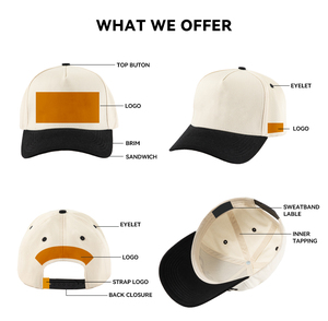 Gorra de Béisbol de 5 Paneles con Parches de Mezclilla en Contraste de Color y Bordado - Product Image 5