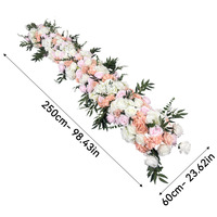 Hochzeits-Kunstblumenarrangements im Waldstil, Gangmarkierungen, Bögen, Seidenrosen, Hortensien, Großhandel für Kirchen