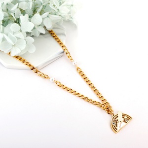 Collier pour femme élégant et personnalisé en acier inoxydable, chaîne à maillons tendance, style hip-hop, pendentif en métal - Product Image 3