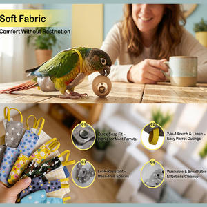 Sabuk Tarik Tali Bebas untuk Burung Beo dari Bahan Polyester dengan Desain Elastis dan Pola Bunga untuk Perlengkapan Berjalan dan Terbang Burung - Product Image 2