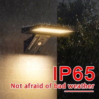 Lampe murale solaire LED en forme de queue de baleine, lumière blanche chaude, étanche IP65, détecteur de mouvement, batterie rechargeable, éclairage extérieur