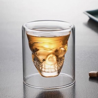 ¡Novedad de 2025! Tazas de vidrio de borosilicato, taza de Calavera, asas grandes de Color resistentes al calor con aprobaciones de bebidas calientes, diseño recto