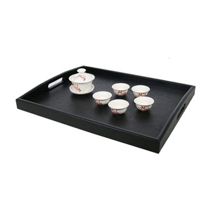 Plateau de service en bois 18x14 pouces avec poignée pour café, thé et plantes - Product Image 2