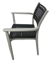 Chaise empilable en plastique PP pour extérieur, assise et dossier à lattes, pour jardin, bord de piscine, café, restaurant