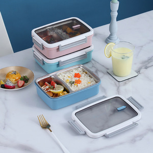 Bento <b>Box</b> Compartmentalized <b>Lunch</b> <b>Box</b> 316 Stainless Steel <b>Microwave</b> Safe Insulated Food Container Rectangle Shape - Product Image 3