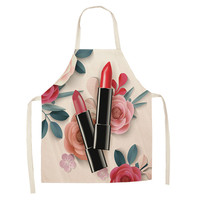 Vernis à ongles rouge à lèvres maquillage motif impression tabliers pour enfants et adultes tablier en lin cuisine cuisson peinture porter 17 couleurs