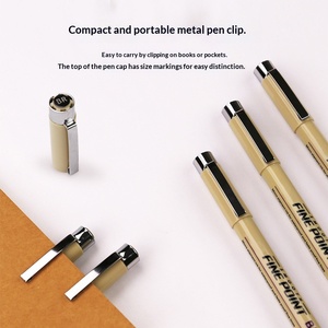 Set di 12 <span class=keywords><strong>Penne</strong></span> Micro a Punta Fine per Disegno, <span class=keywords><strong>Penne</strong></span> Permanenti con Inchiostro Nero Impermeabile e Archivabile per Scrittura - Product Image 4