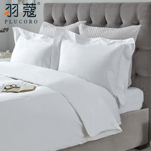 Sábana de lino y algodón 100 para cama de Hotel, juego de ropa de cama de calidad 5 estrellas a rayas blancas - Product Image 1