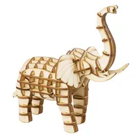 Robotime-rompecabezas 3d de madera TG203 para niños pequeños, juguete infantil de madera con diseño de elefante