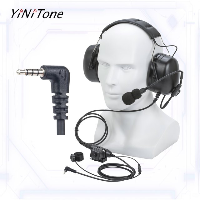 Pilot Aviation On-Ear & Over-Ear Headset for Xiao-Mi Walkie Talkie 1S/lite Noise Reduction Earphone with U94 PTT Finger Mic"