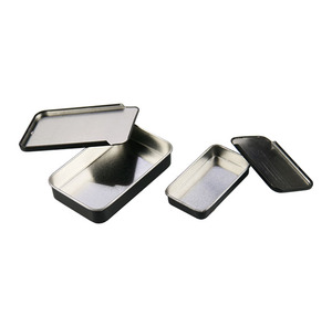 Tùy Chỉnh Phẳng Vuông Màu Đen Sliver Kim Loại Trượt Hộp Thiếc Hình Chữ Nhật Màu Nhỏ Bạc Hà Kẹo Jar Với Trượt Nắp - Product Image 3