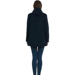 Abrigo Clásico de Invierno Personalizado para Mujer, Color Azul Marino, Tejido Grueso de Lana Mezclada, Chaqueta con Capucha y Mangas Largas, Talla XL - Product Image 4