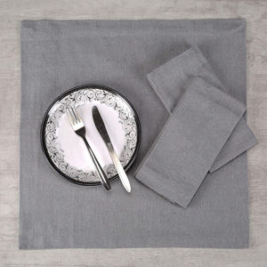 100% serviettes en lin Durable coton réutilisable nappe classique brodé imprimé serviettes unies pour cuisine salle à manger jetable - Product Image 3