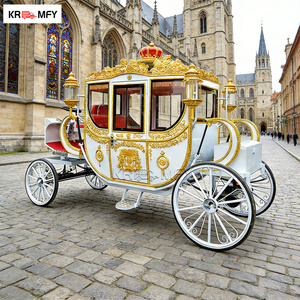 Carruaje Real de Cenicienta con Caballos, Exclusivo para Bodas, Lujoso, Eléctrico, para 4-6 Personas, Blanco - Product Image 1