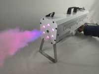Máquina de Humo para Escenarios, Equipo de Humo para DJ, Eventos, Discotecas, Bares, Pistola de Humo LED RGB Negra/Blanca de Metal Portátil para Bodas y Cumpleaños