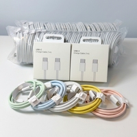 Câble de données USB C tressé couleur macaron en nylon Type C vers Type C PD pour iPhone 16 16 Pro Max 15 15 Pro 15 Pro Max