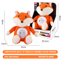 Peluche renard douce et rembourrée Zhorya avec bruit blanc et lumière, jouet musical apaisant pour bébé, peluche pour favoriser le sommeil