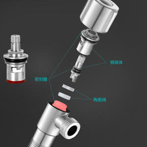 Válvula angular de acero inoxidable 304 de tres ruedas con rosca hembra para calentadores de agua y inodoros - Product Image 1