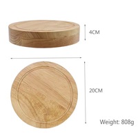 Bon marché, nouveau design de planche à fromage naturelle ronde rotative coulissante en bambou avec ensemble de couverts