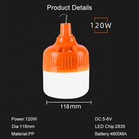 Ampoule solaire LED suspendue 60W 80W 120W, ampoule de Camping d'urgence, type T avec télécommande, offre spéciale