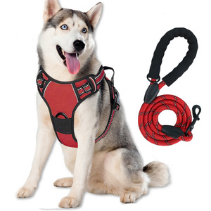 Customized XL Dog Vest <b>Harness</b> Comfortable Breathable Adjustable Night Safety Reflective Air Mesh Solid Nylon Personalized - Product Image 2