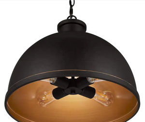 Industrie 4-Lichter-Wimpernlampe mit Gold eingebautes Kuppelschatten ORB-Vorlage Kücheninsel Esszimmer Flur Wohnzimmer - Product Image 2