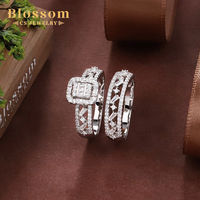 Blossom CS bijoux chaud nouveau Design 925 en argent Sterling mode haute qualité carré Zircon anneau femmes ensemble de bagues