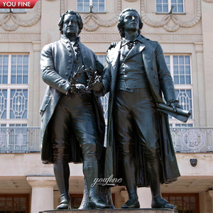 YOUFINE Estatua de Bronce de Goethe y Schiller, Escultura de Tamaño Real de los Famosos Poetas <span class=keywords><strong>Alemanes</strong></span> para Decoración de Jardín Exterior - Product Image 3